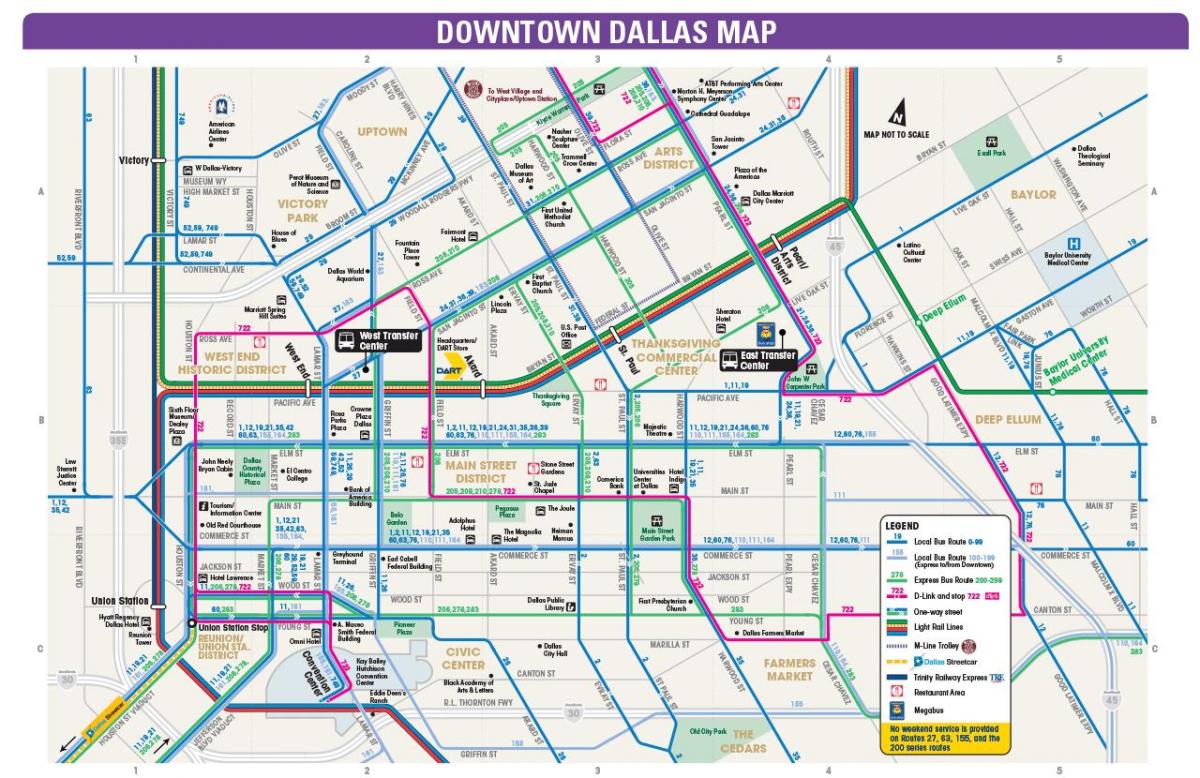 Dallas-bus-Routen Karte