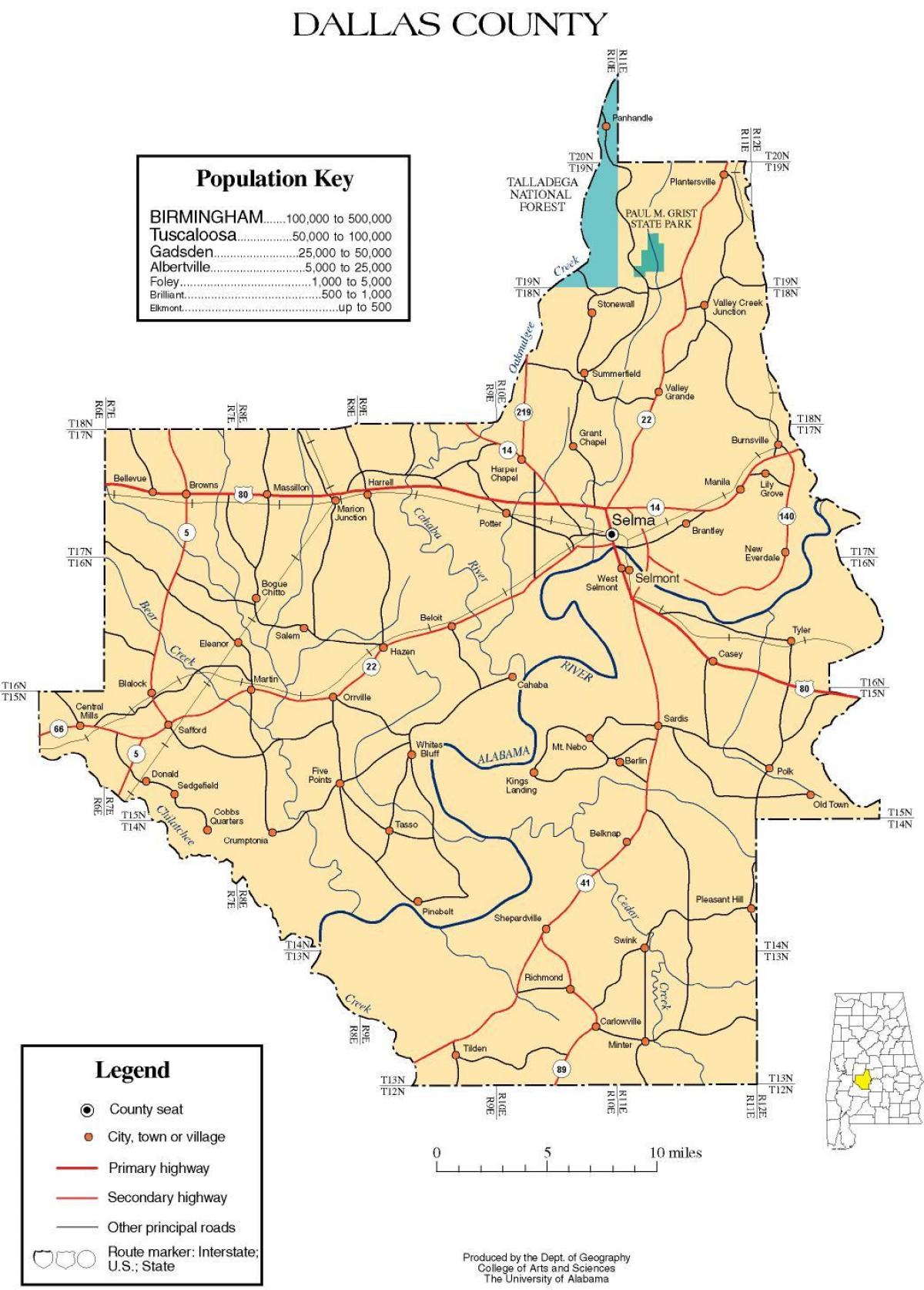 Karte von Dallas county
