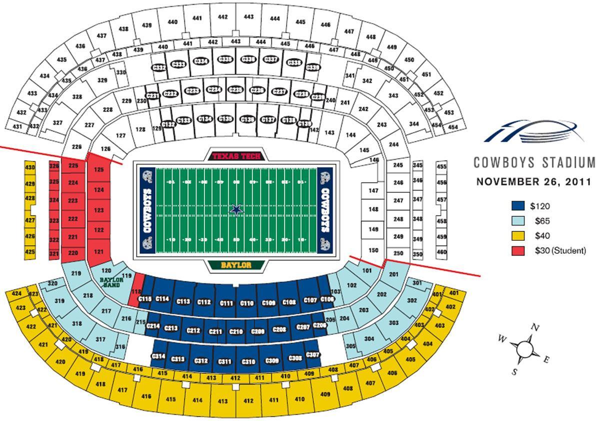 Dallas Cowboys Stadion-Sitzplan