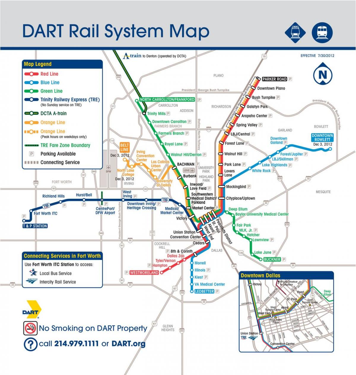 light rail, Dallas Karte anzeigen
