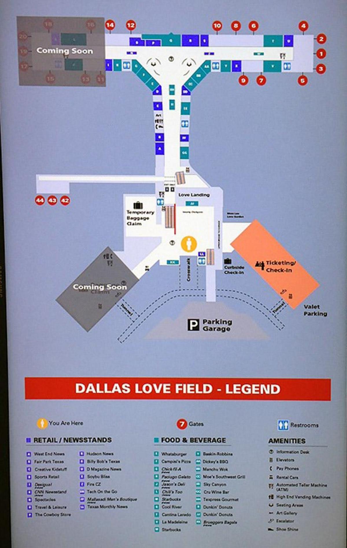 Der Flughafen Dallas love field anzeigen