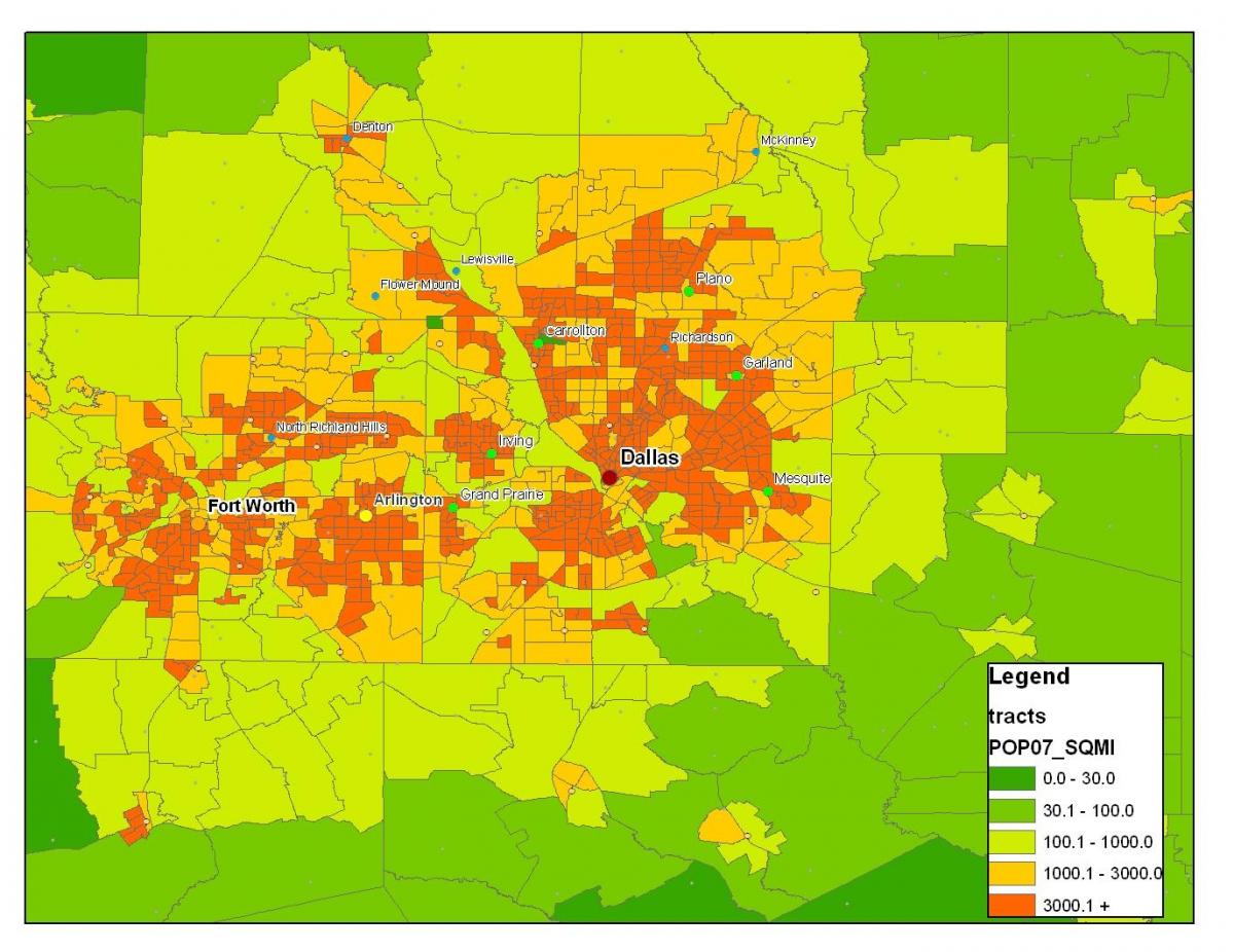 Karte von Dallas metroplex