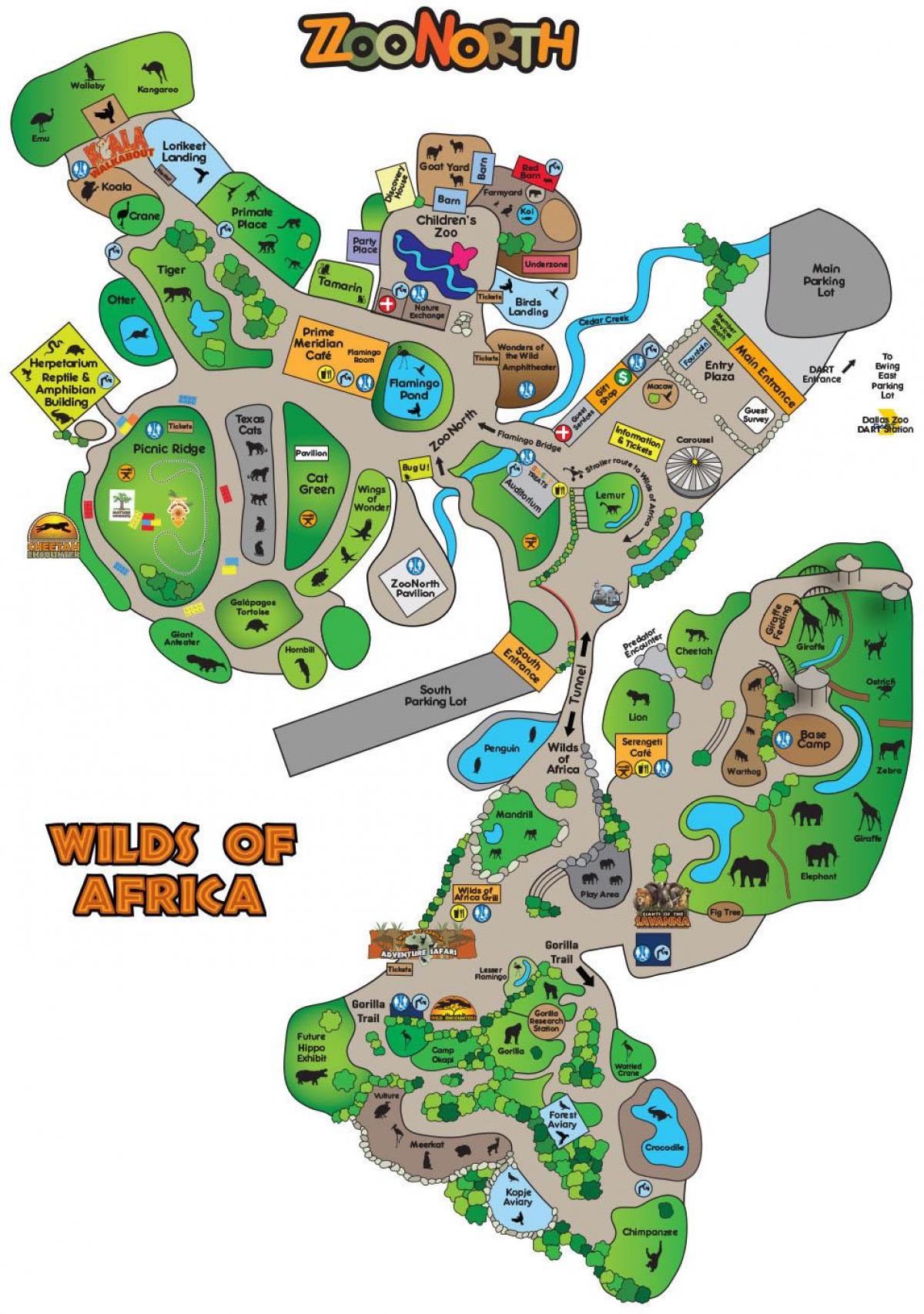 Karte von Dallas zoo