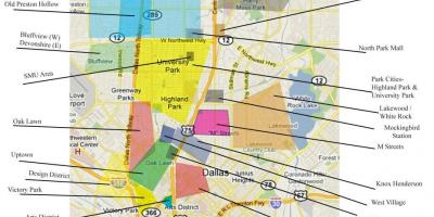 Karte von Dallas Nachbarschaften