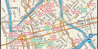 Karte von der Innenstadt von Dallas Straßen