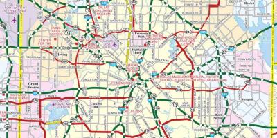 Karte von Dallas Vorstädten