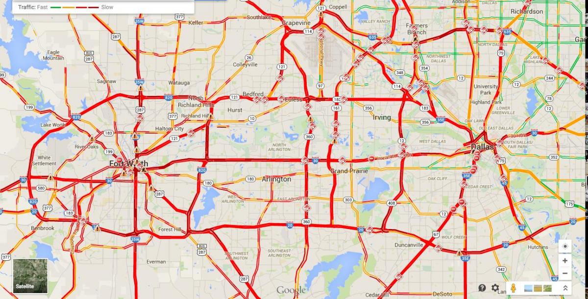 Karte von Dallas-Verkehr