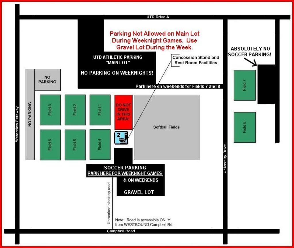 Karte von UTD Parkplatz