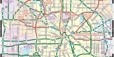 Karte von Dallas, tx